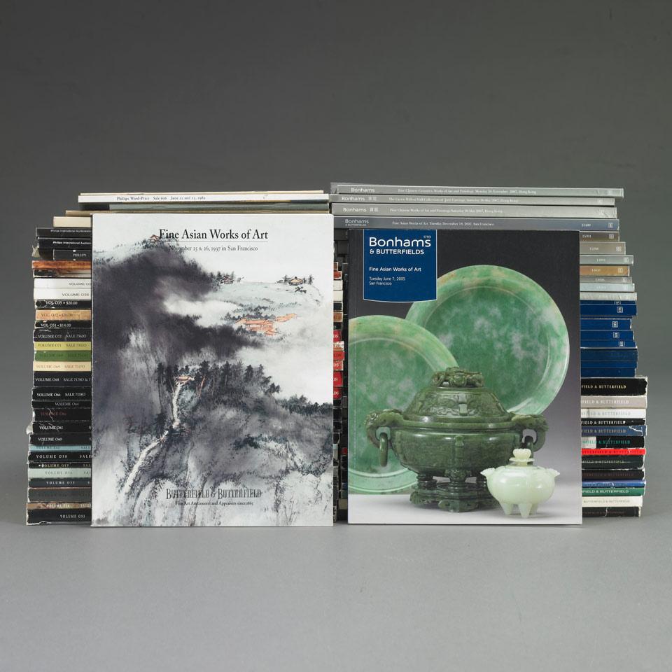 A Collection of Catalogues from Bonhams Hong Kong, Bonhams & Butterfields San Francisco, Butterfield & Butterfield San Francisco and Phillips International New York, 1978-2007, Seventy Volumes on Asian Art