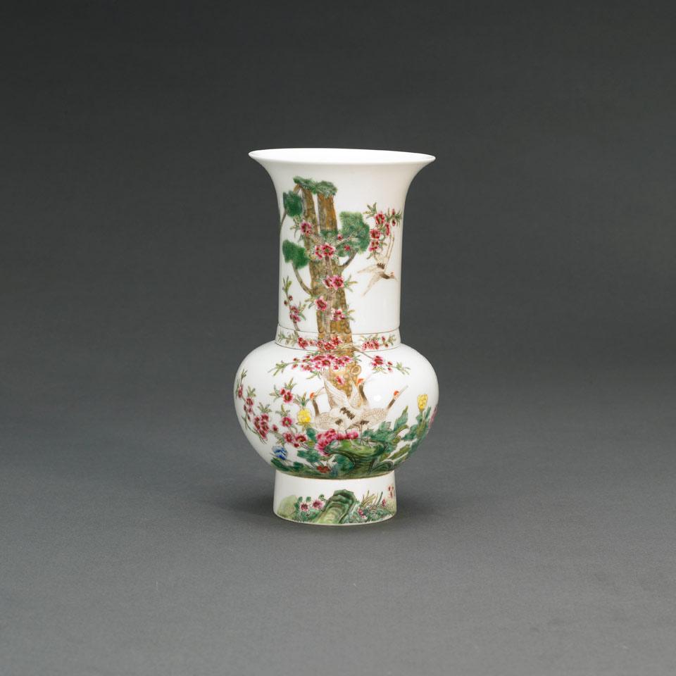 Painted Porcelain Segmented Vase