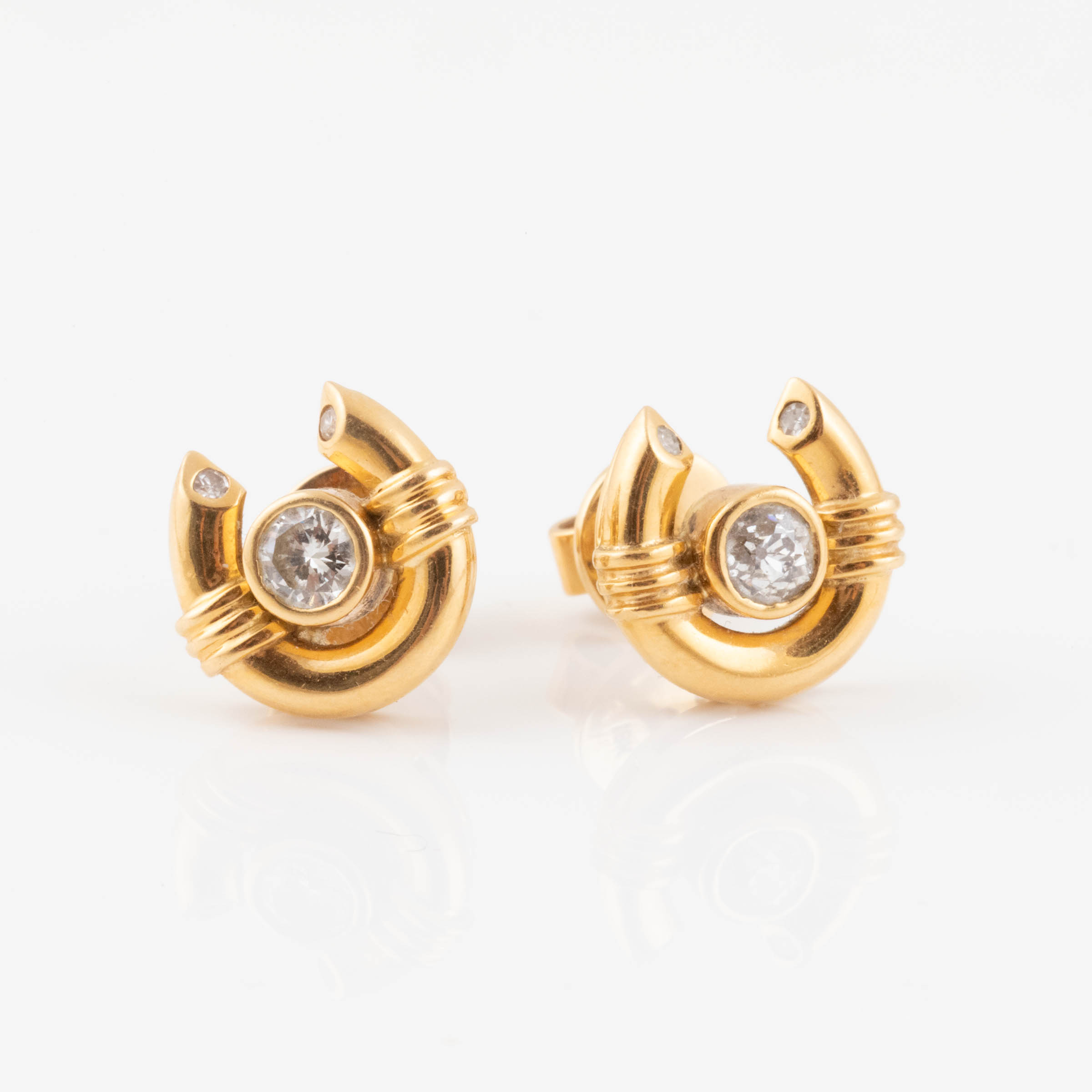 Pair Of 18k Yellow Gold Stud Earrings