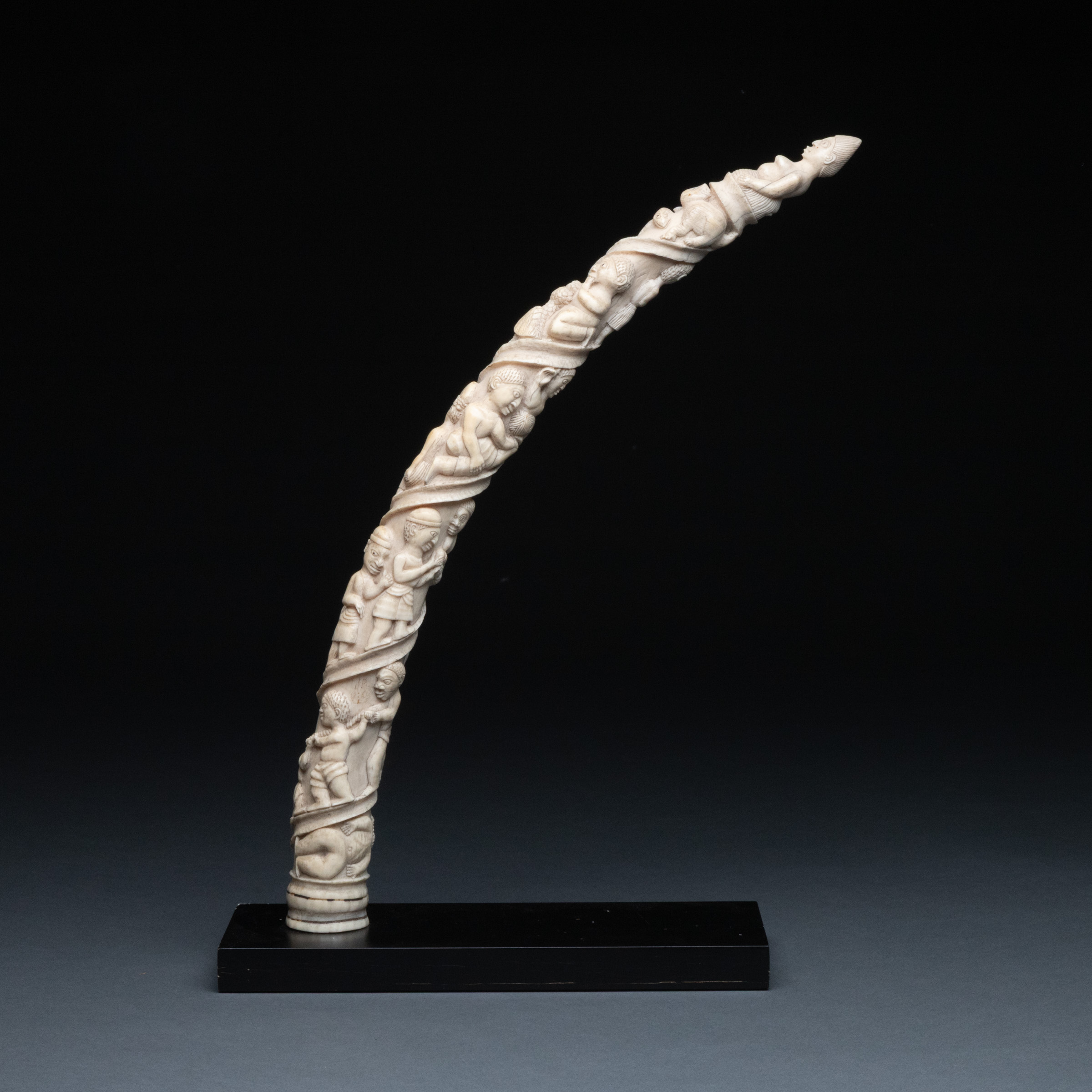 Loango Carved Ivory Tusk, Democratic Republic of Congo/Angola,  19th/early 20th century