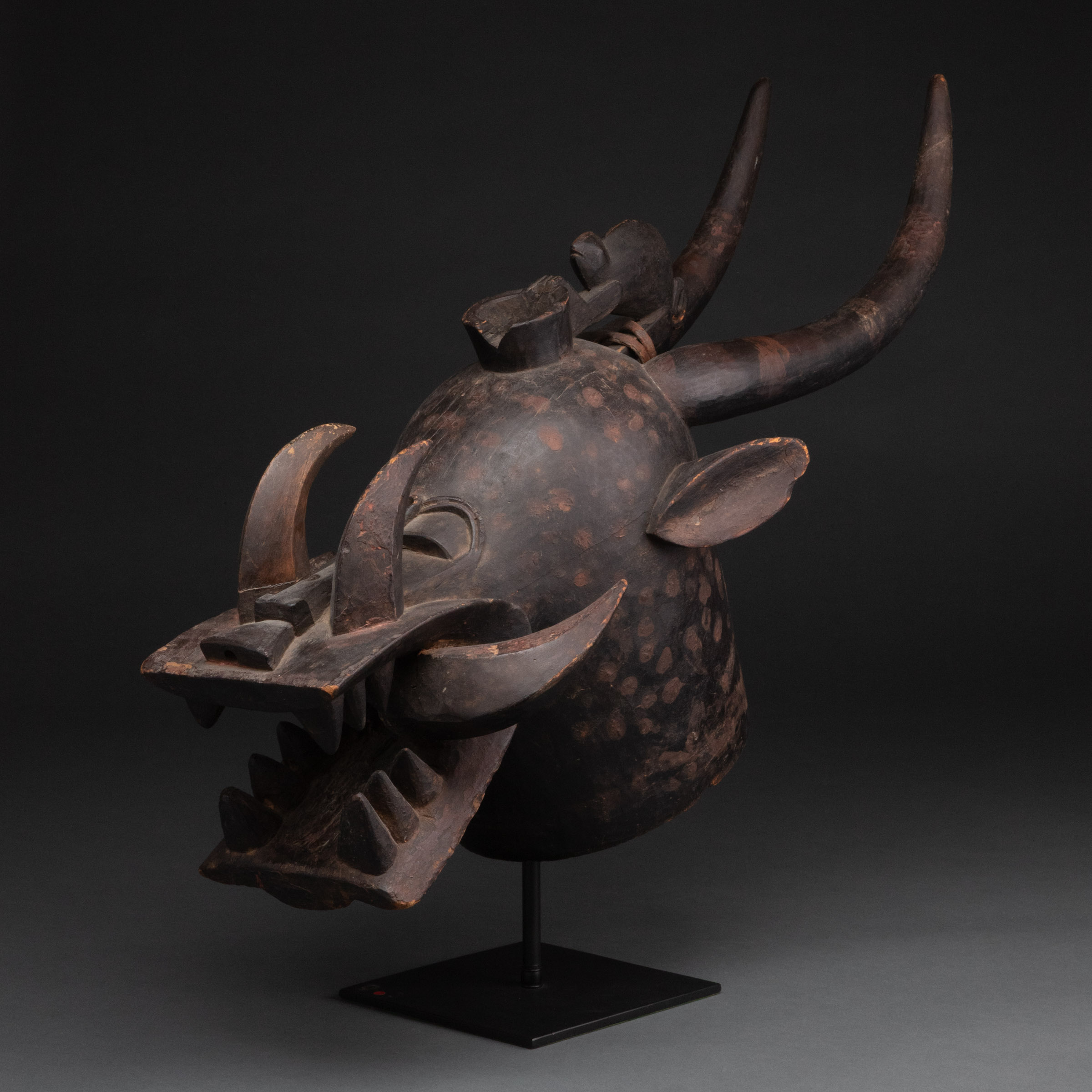 Large Senufo Firespitter Mask, Mali/Ivory Coast/Burkina Faso, West Africa, early 20th century