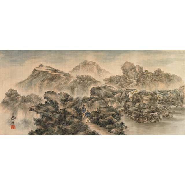 Two Chinese Paintings on Silk, Qing Dynasty, 19th Century