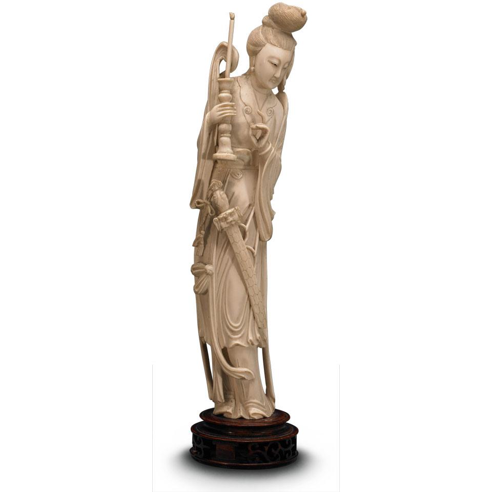 Ivory Carved Goddess, 20th Century