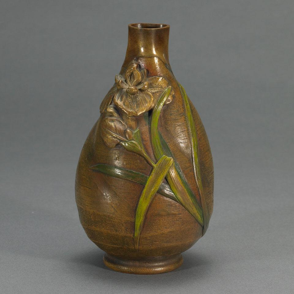 Bronze Bottle Vase, Early 20th Century