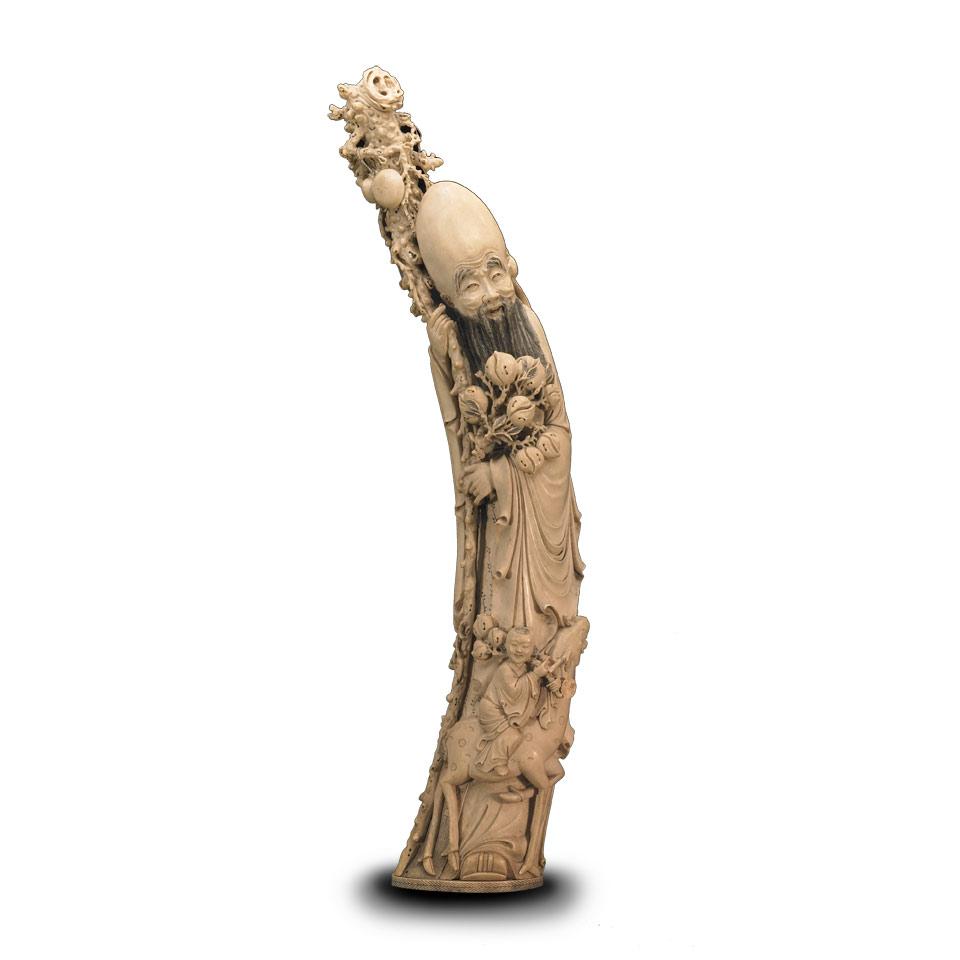 Massive Ivory Carved Immortal, circa 1920’s