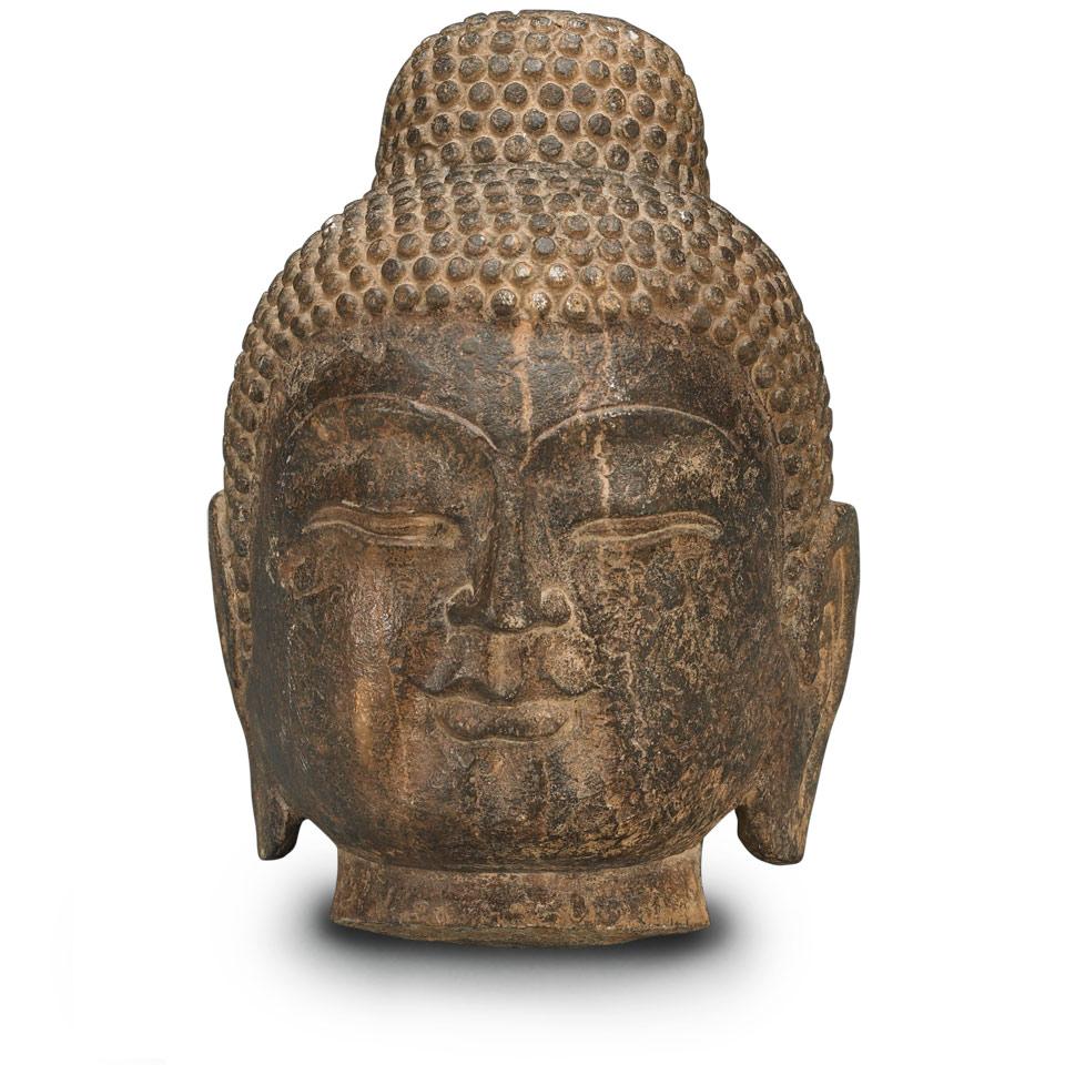 Qi Style Stone Buddha Head
