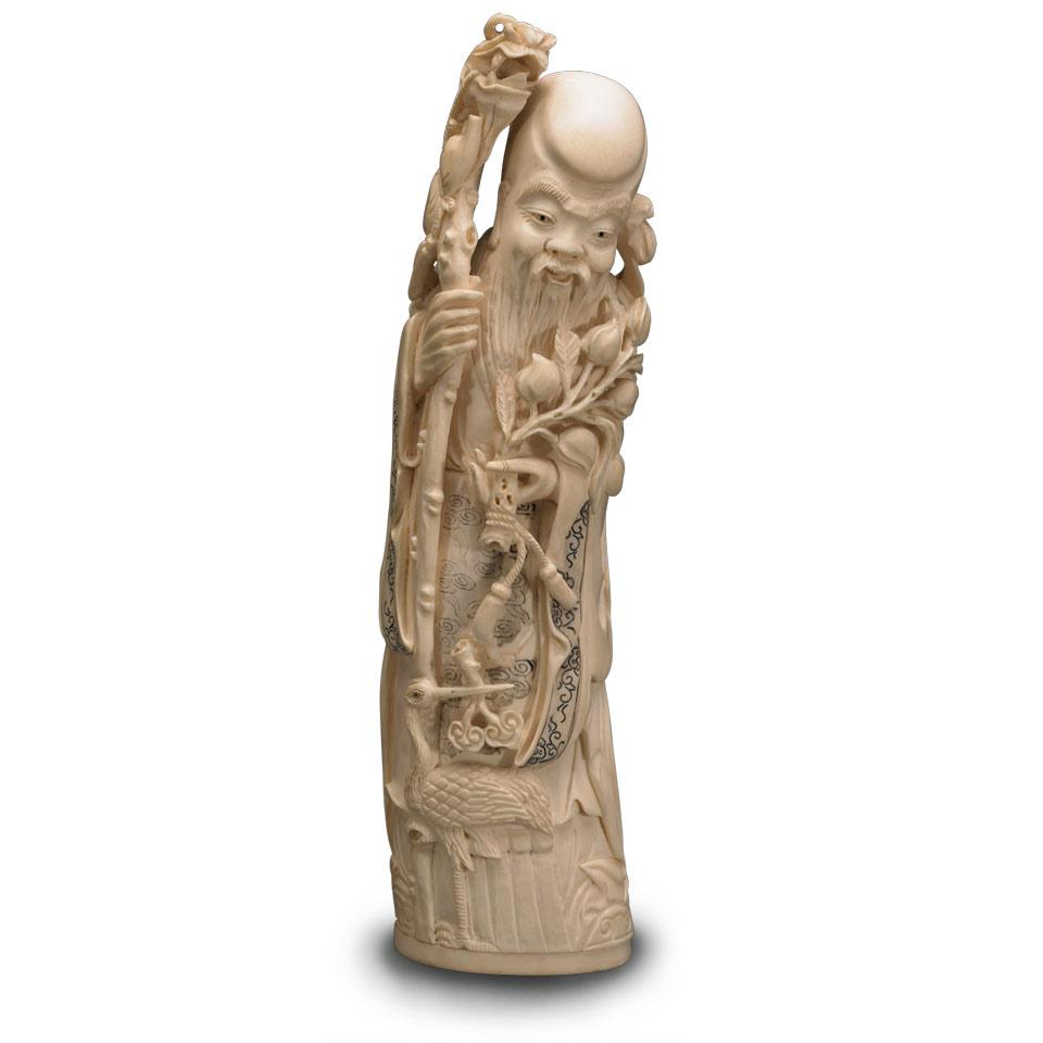 Ivory Carved Figure of Shoulao