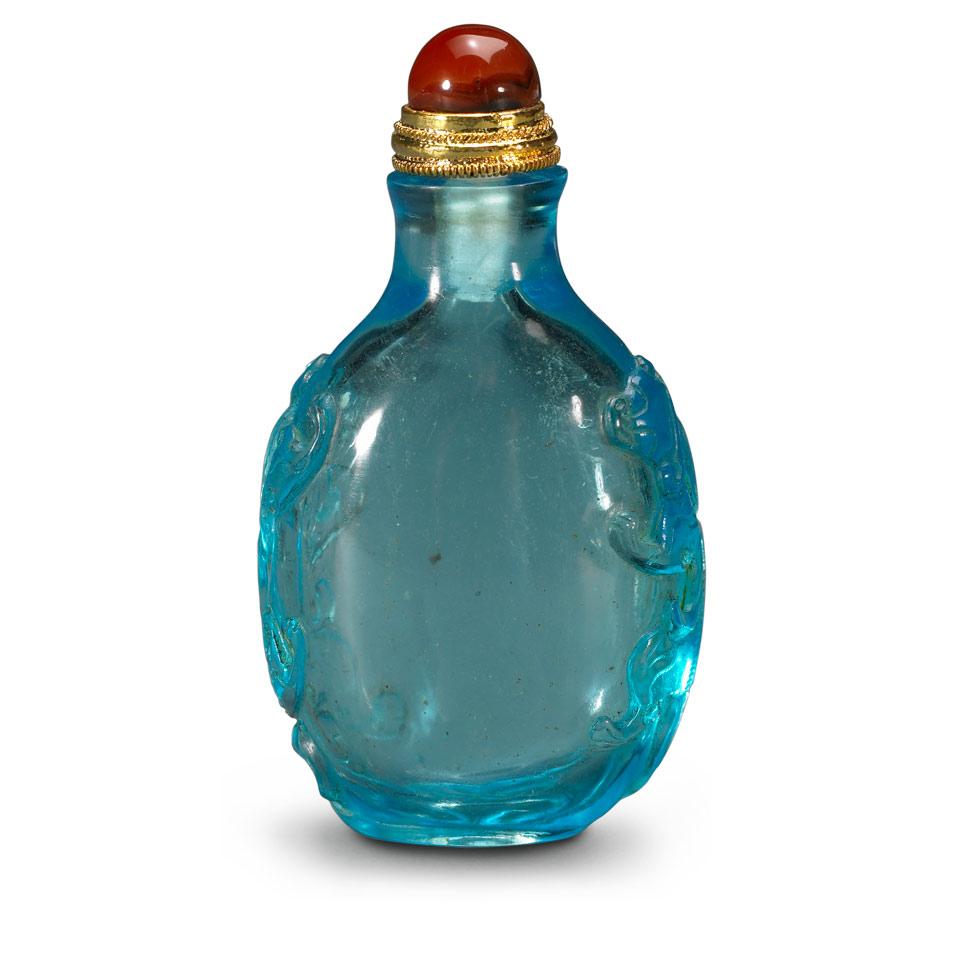 Aquamarine Peking Glass Snuff Bottle
