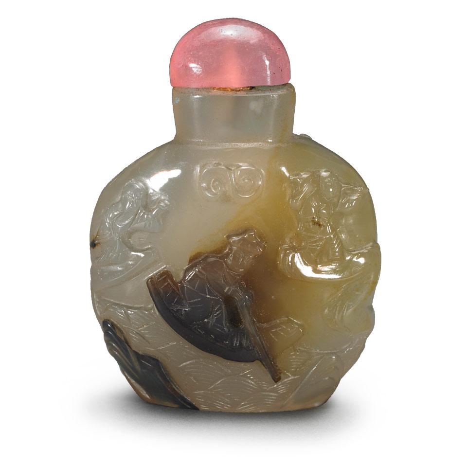 Shadow Agate Snuff Bottle, Qing Dynasty, 19th Century