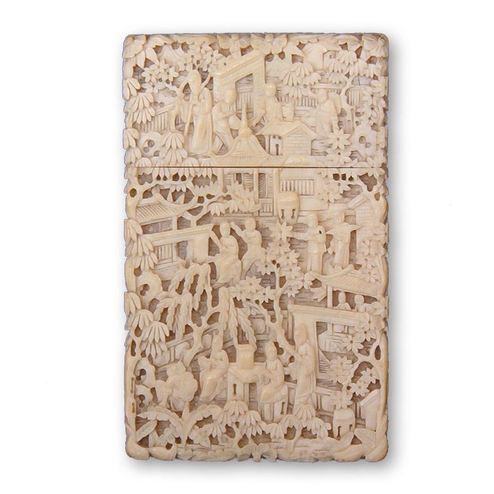 Export Ivory Card Case, Qing Dynasty, 19th Century