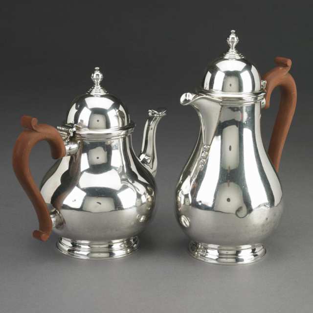 English Silver Teapot and Hot Water Pot, Ellis & Co. Ltd., Birmingham, 1938
