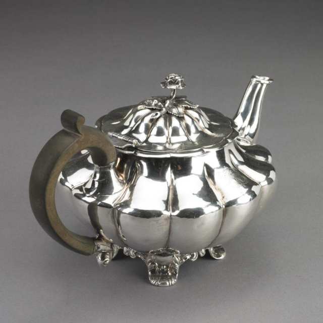 William IV Silver Teapot, John James Whiting, London, 1834