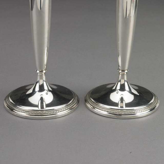 Pair of American Silver Table Candlesticks, International Silver Co., Meriden, Ct., 20th century