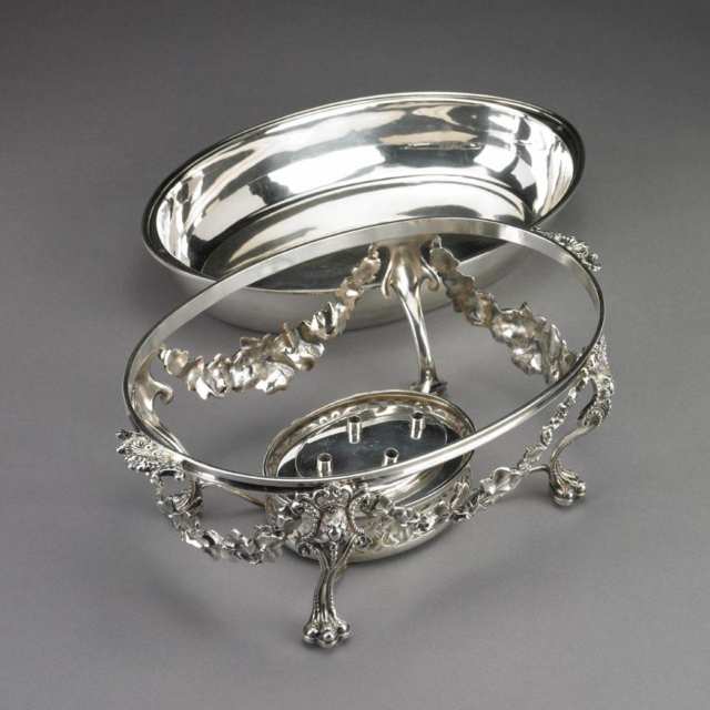 Victorian Silver Plated Oval Warming Dish, James Dixon & Sons, late 19th century