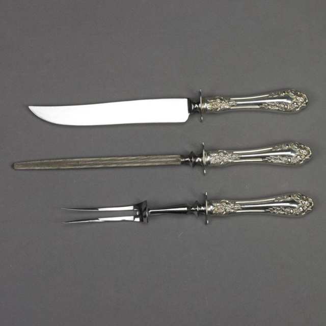  Canadian Silver Normandy Rose Pattern Flatware Service, Northumbria, 20th century