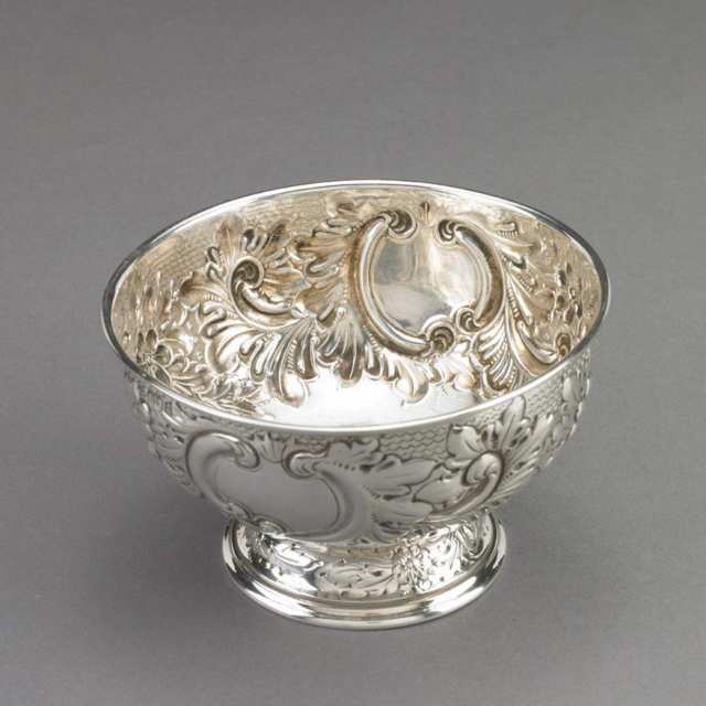 Late Victorian Silver Bowl, Charles Edwards, London, 1896
