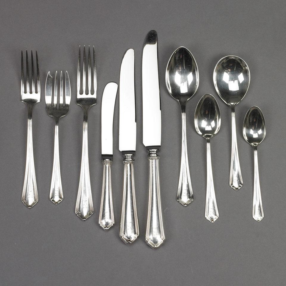 Canadian Silver Georgian Plain Pattern Flatware Service, Roden Bros. and P.W. Ellis & Co., Toronto, Ont., early 20th century