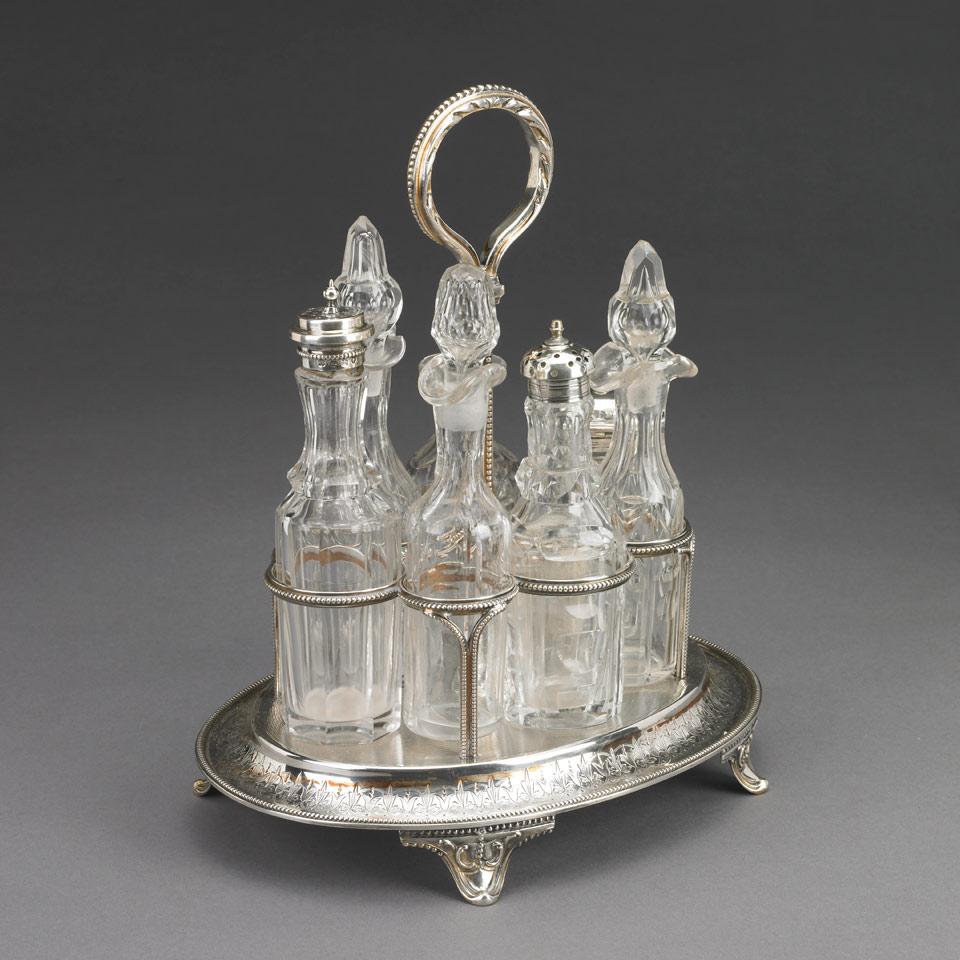 Victorian Silver Seven-Bottle Cruet, Richard Martin & Ebenezer Hall, London, 1872
