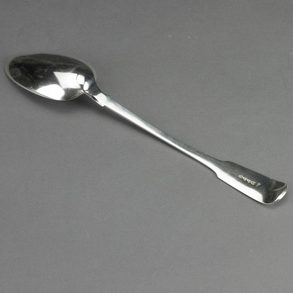 George IV Silver Fiddle Pattern Serving Spoon, Clement Cheese, London, 1827