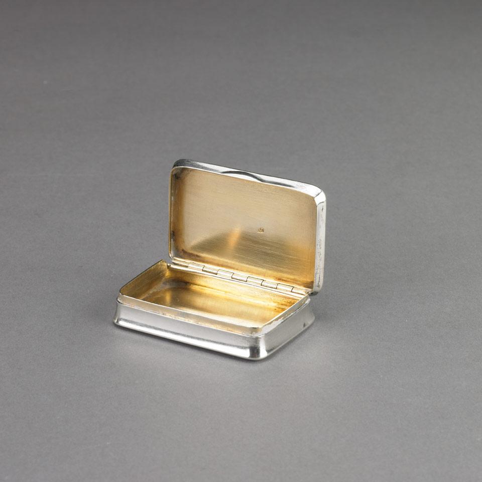 Continental Silver Snuff Box, mid-19th century 