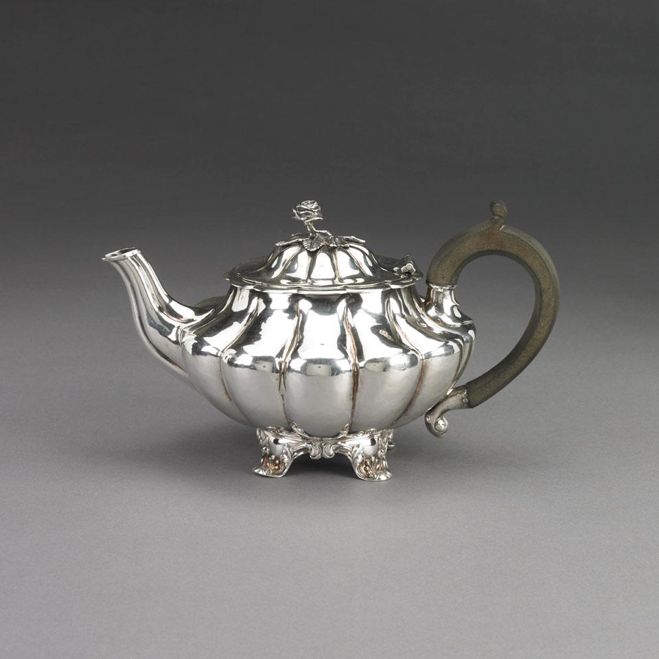 William IV Silver Teapot, John James Whiting, London, 1834