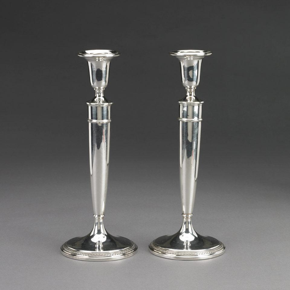 Pair of American Silver Table Candlesticks, International Silver Co., Meriden, Ct., 20th century