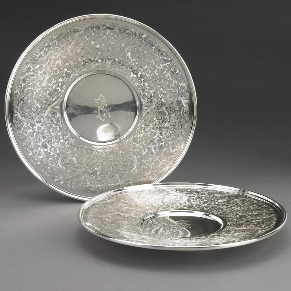 Pair of Canadian Silver Circular Dishes, Henry Birks & Sons, Montreal, 1934