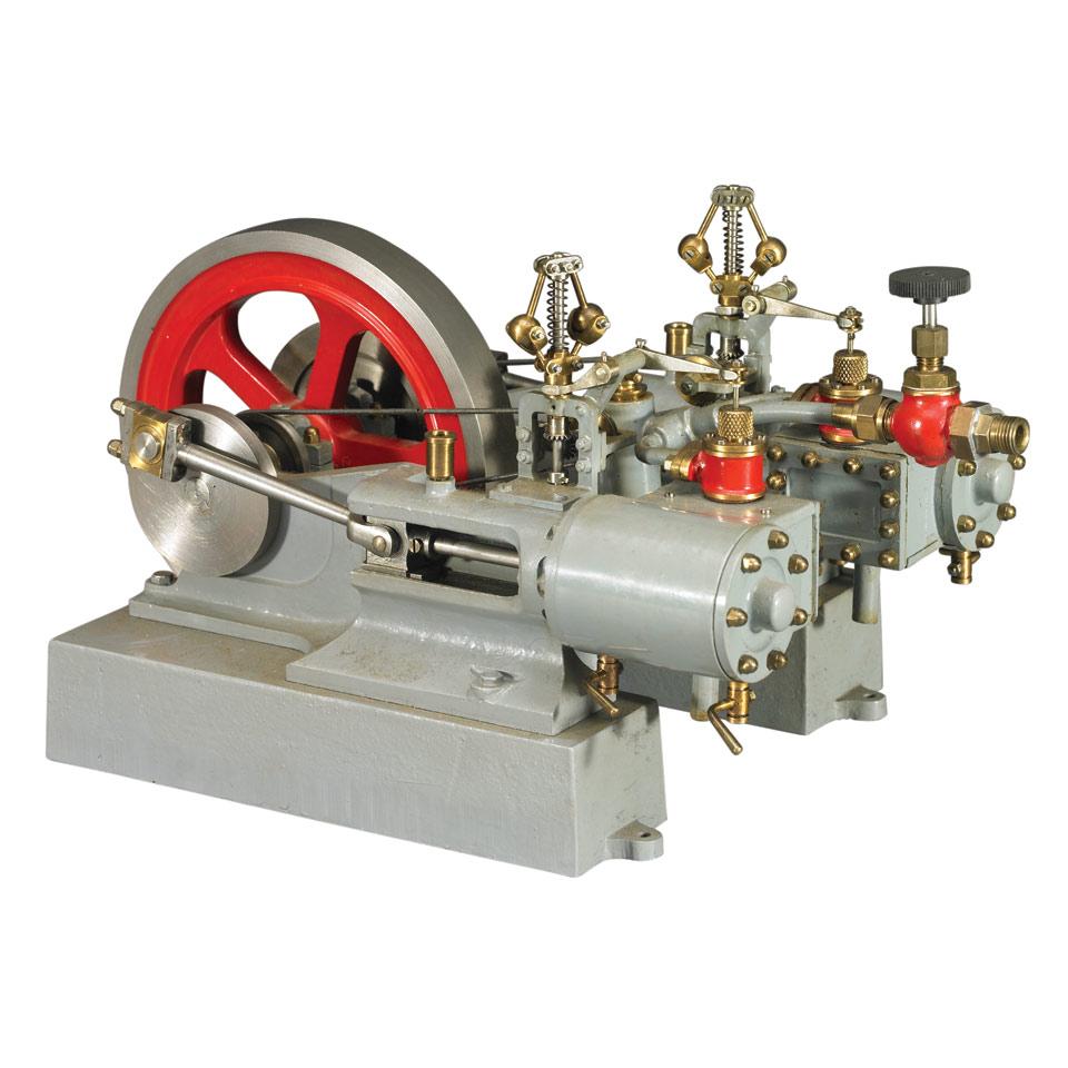 Model Twin Cylinder Horizontal Live Steam Engine