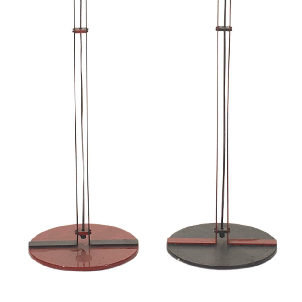 Pair of Italian Contemporary Lacquered Metal Floor Lamps, c.1982