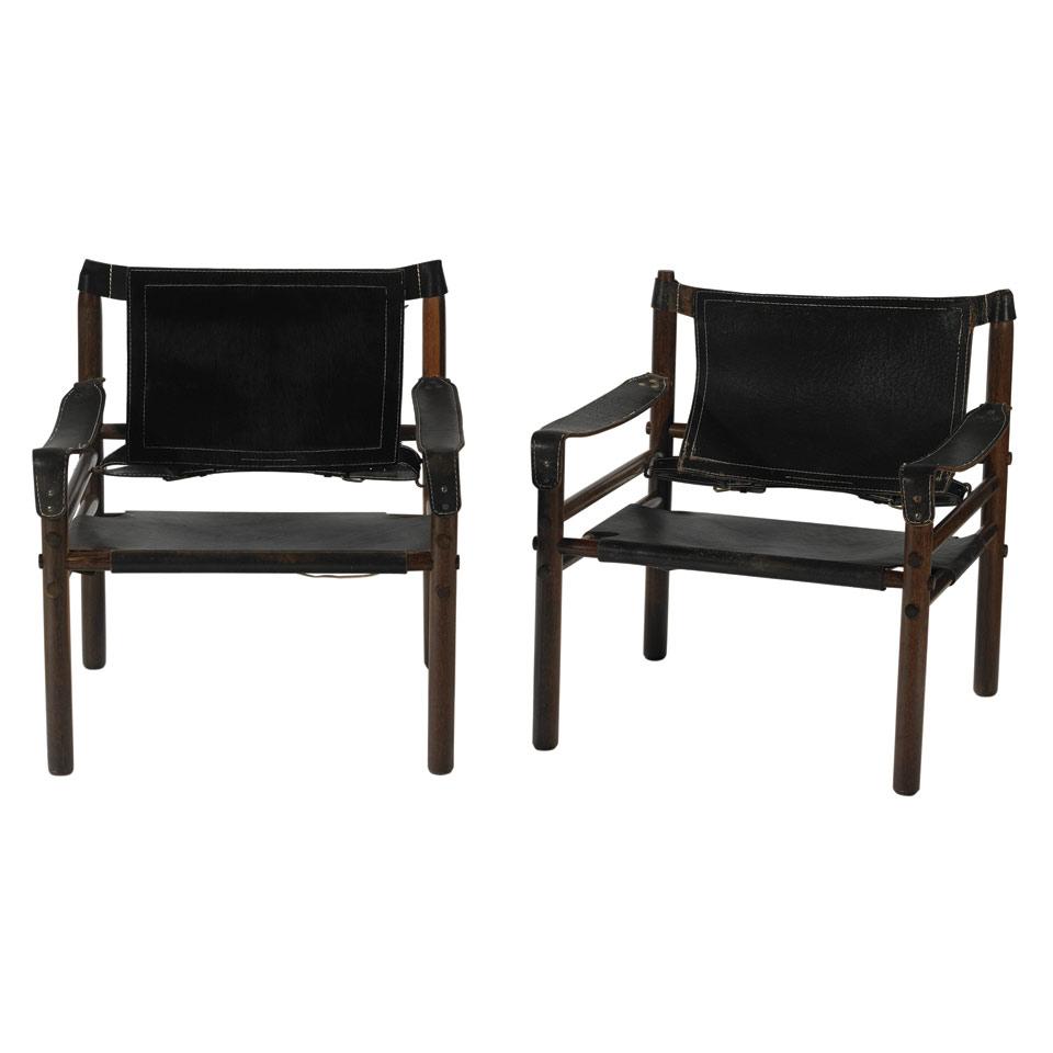 Arne Norell (1917-1971) for  Möbel AB Arne Norell, Sweden, Pair of Rosewood Scirocco Safari Armchairs, designed 1964