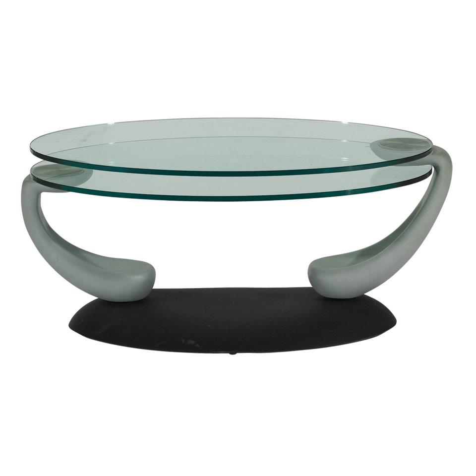 A. Gamda & L. Guerra for Naos, Italy, Lacquered Metal and Glass Papillon Table, c.2000