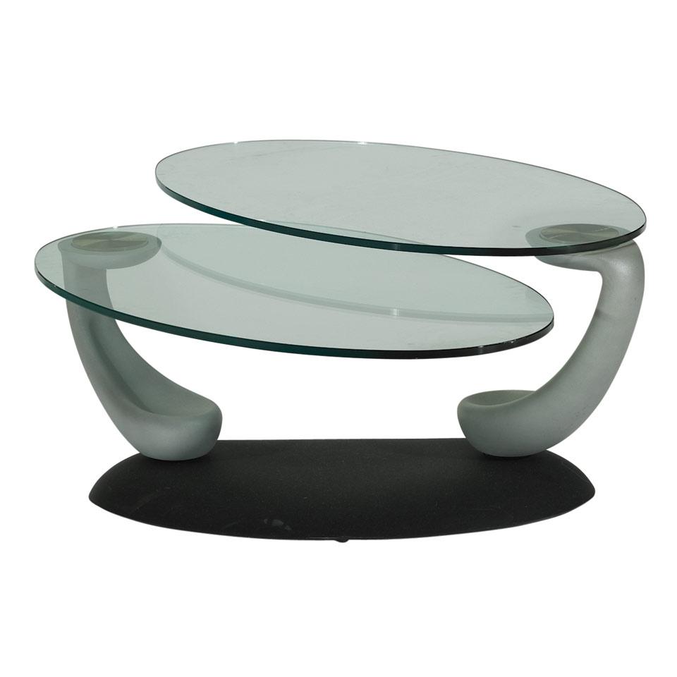 A. Gamda & L. Guerra for Naos, Italy, Lacquered Metal and Glass Papillon Table, c.2000
