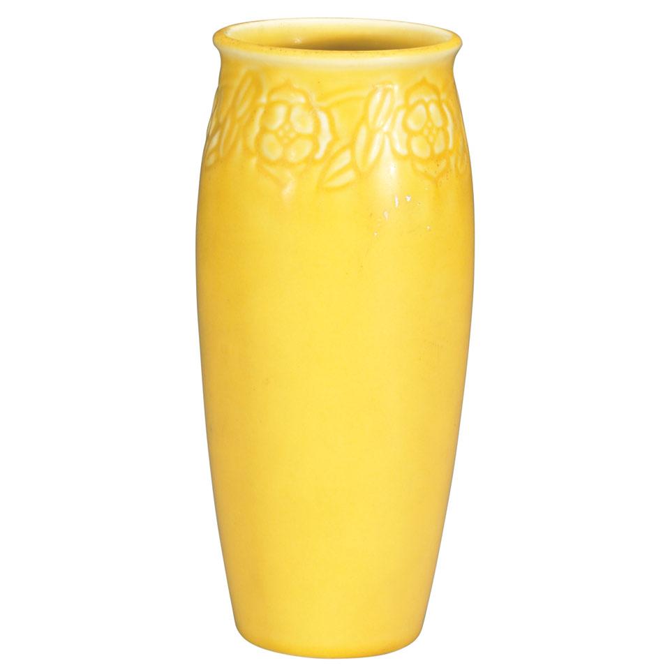 Rookwood Yellow Glazed Vase, 1928