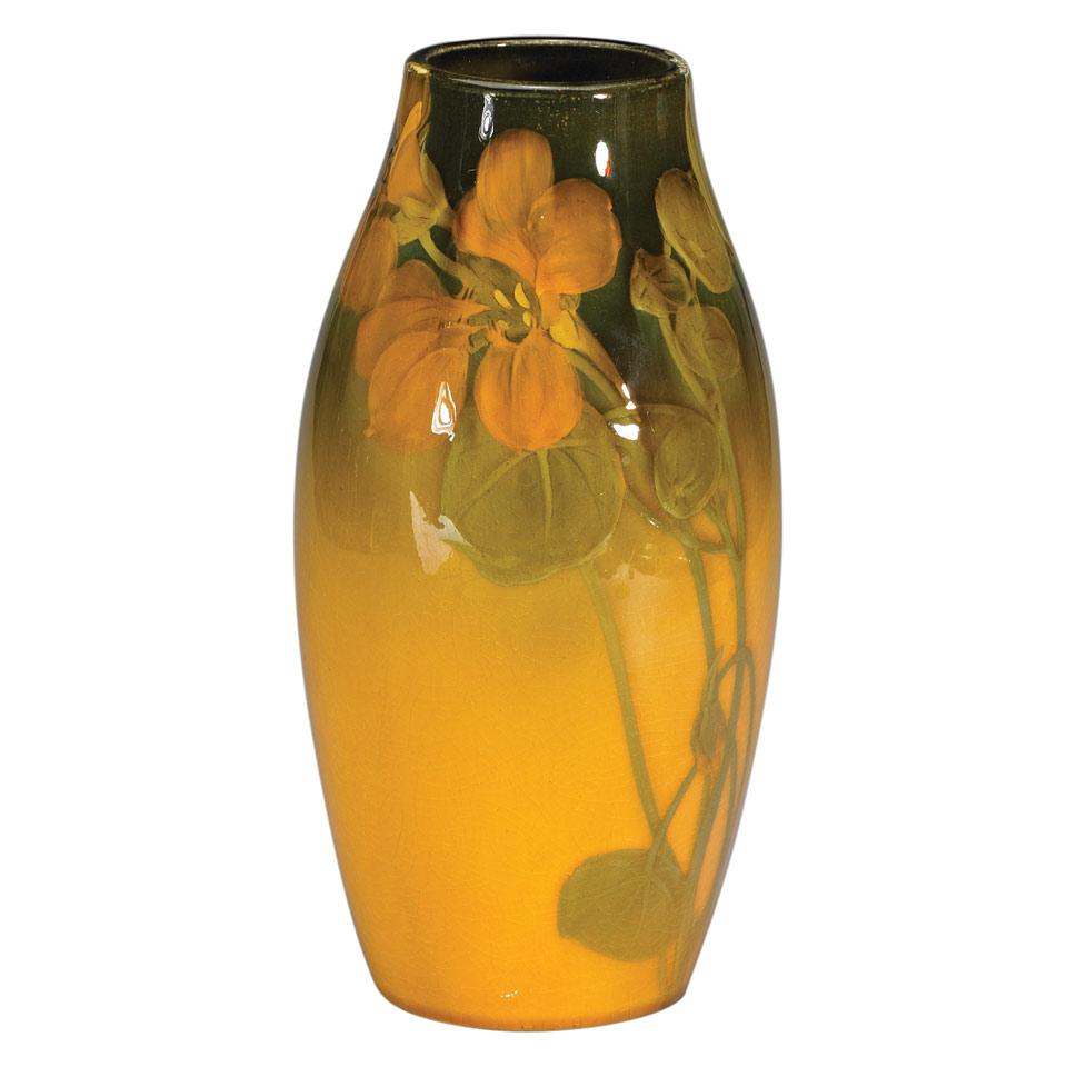 Rookwood Nasturtiums Vase, Rose Fechheimer, 1903
