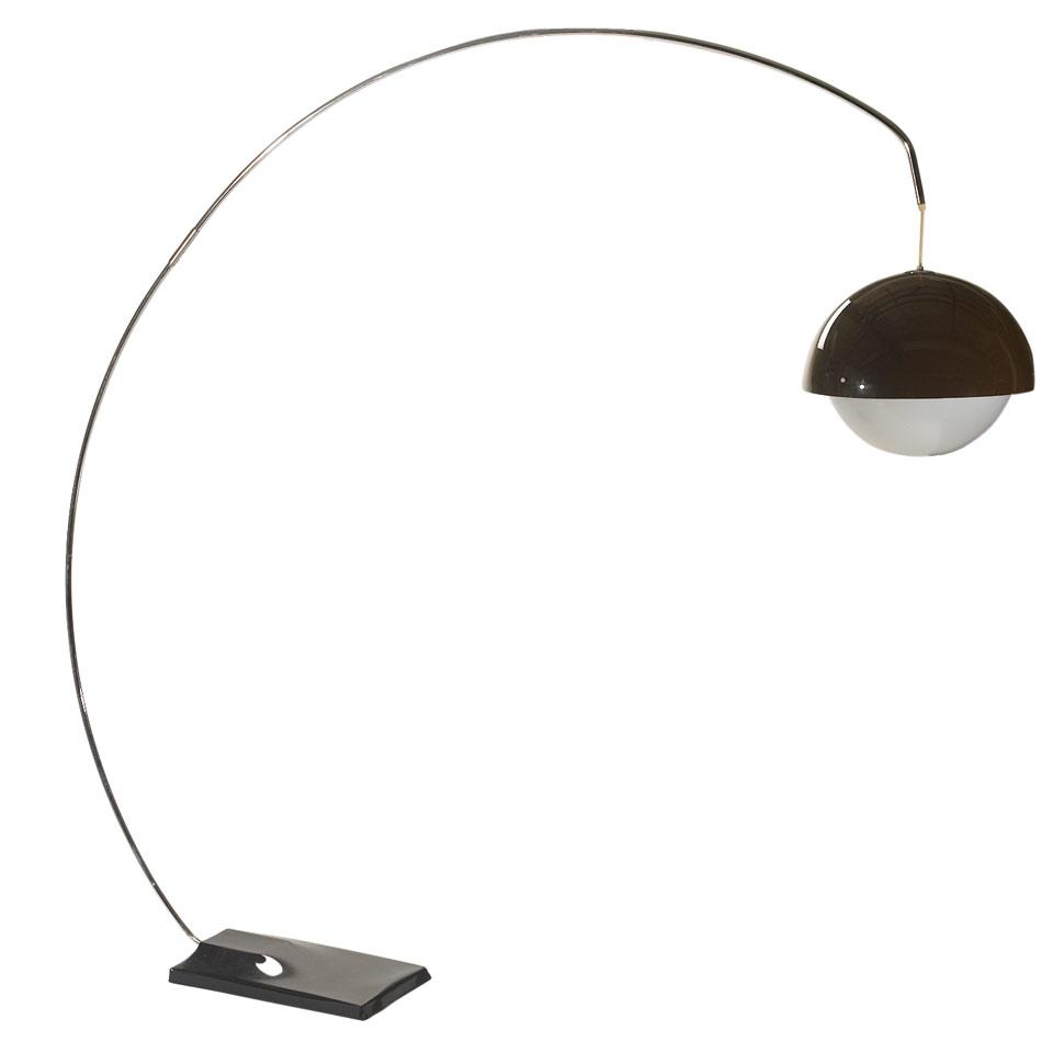 Italian Contemporary Arched Chrome Floor Lamp, 3rd quarter, 20th century