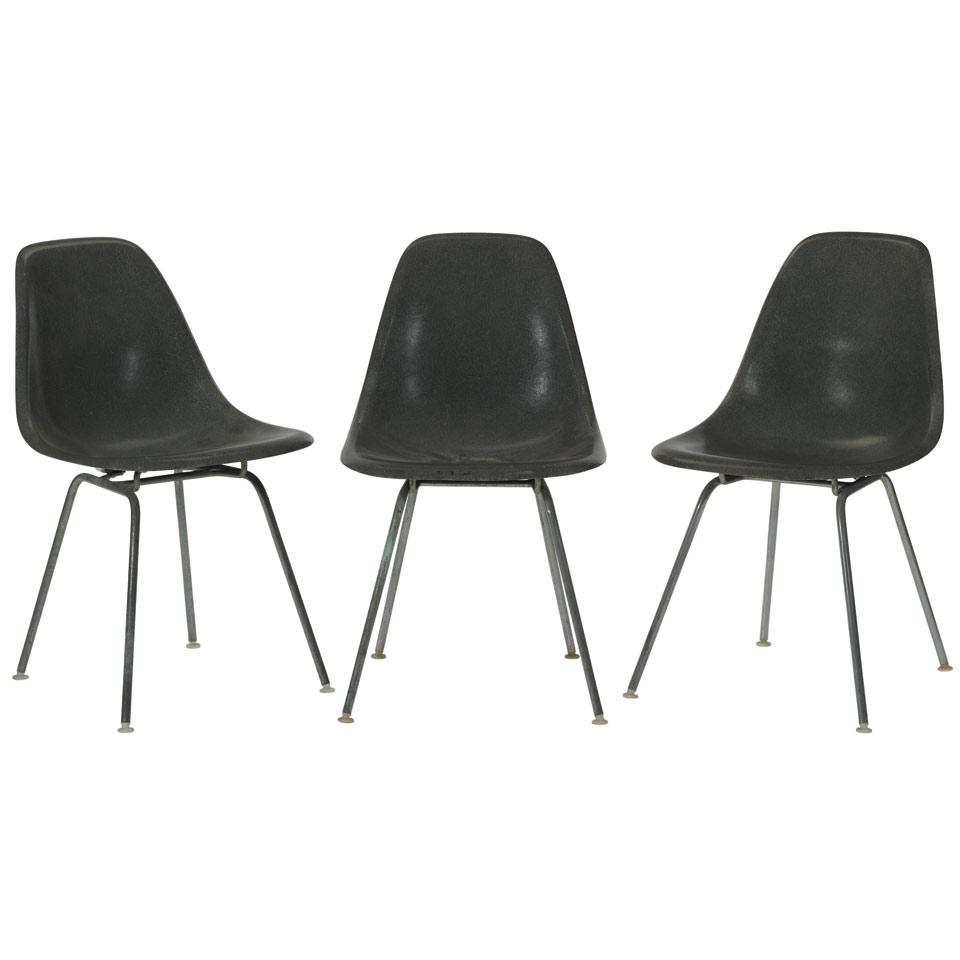 Charles & Ray Eames (1907-1978 & 1912-1988) for Herman Miller, Set of Four Fiberglass Shell Side Chairs,  designed c.1950