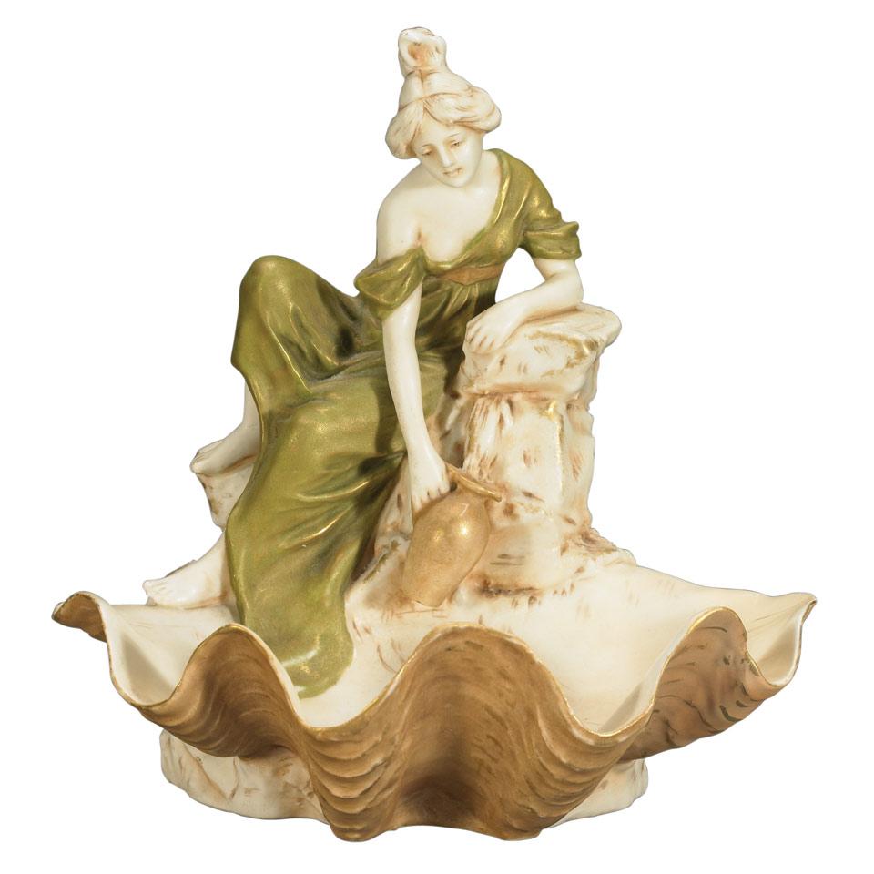 Royal Dux Figural Shell Vide-Poche, early 20th century