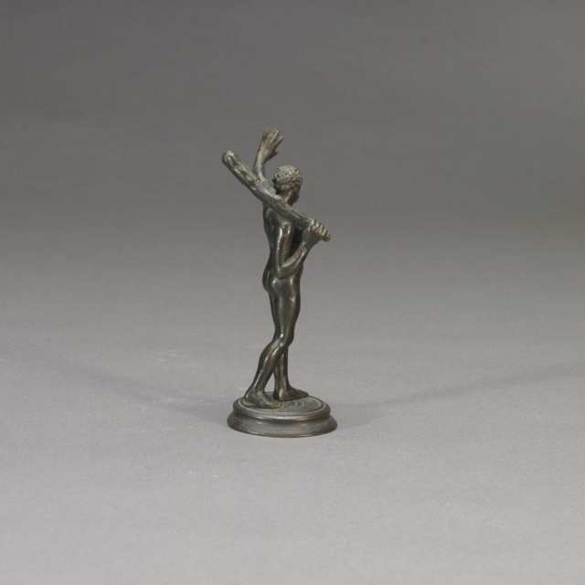 After the Ancient, Small Neapolitan Grand Tour Bronze Figure of Hercules with Club, 19th century