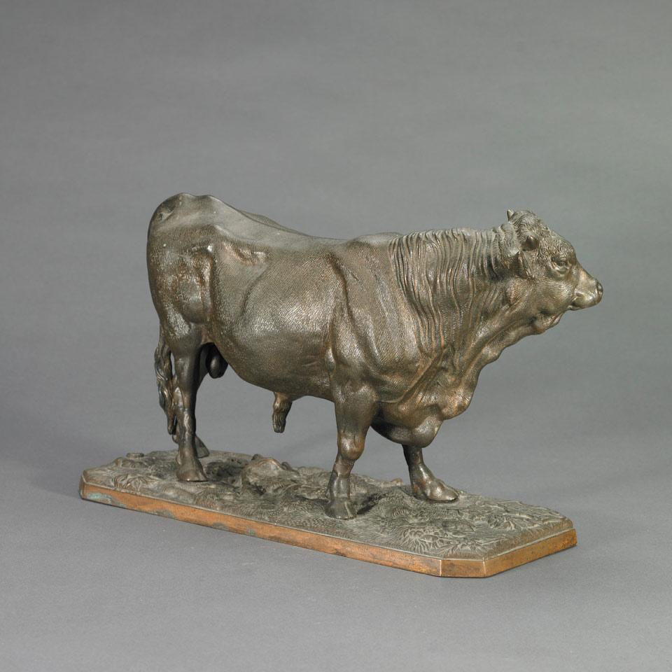 Large Cast Iron Figure of a Prize Bull, 19th century
