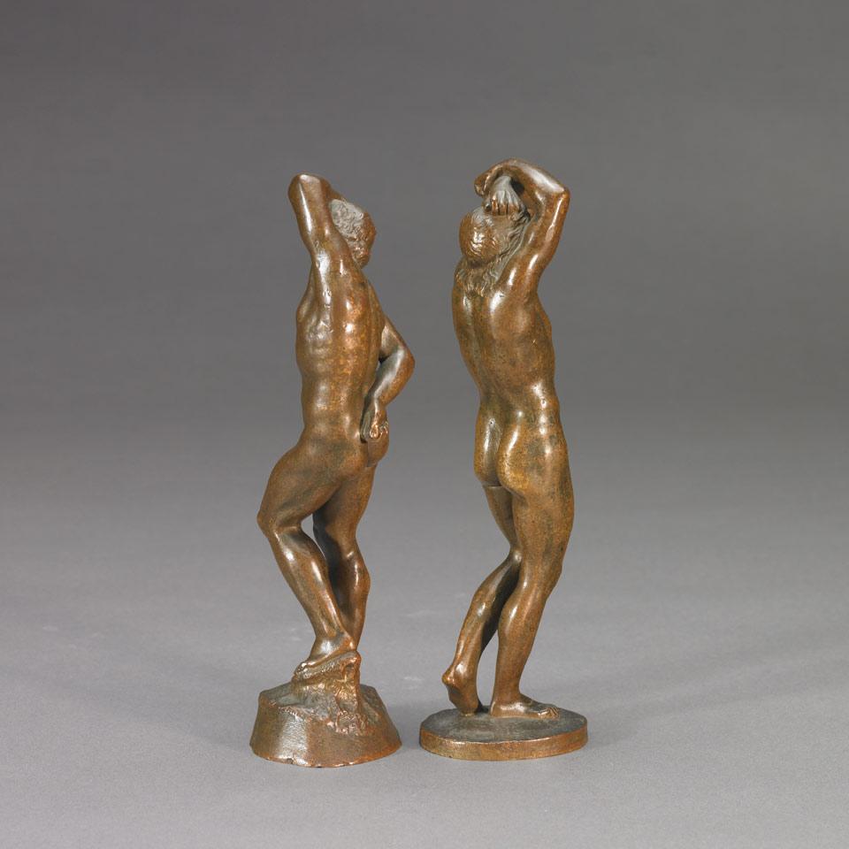Italian School, Two Patinated Bronze Figures of Slaves, 19th/20th century