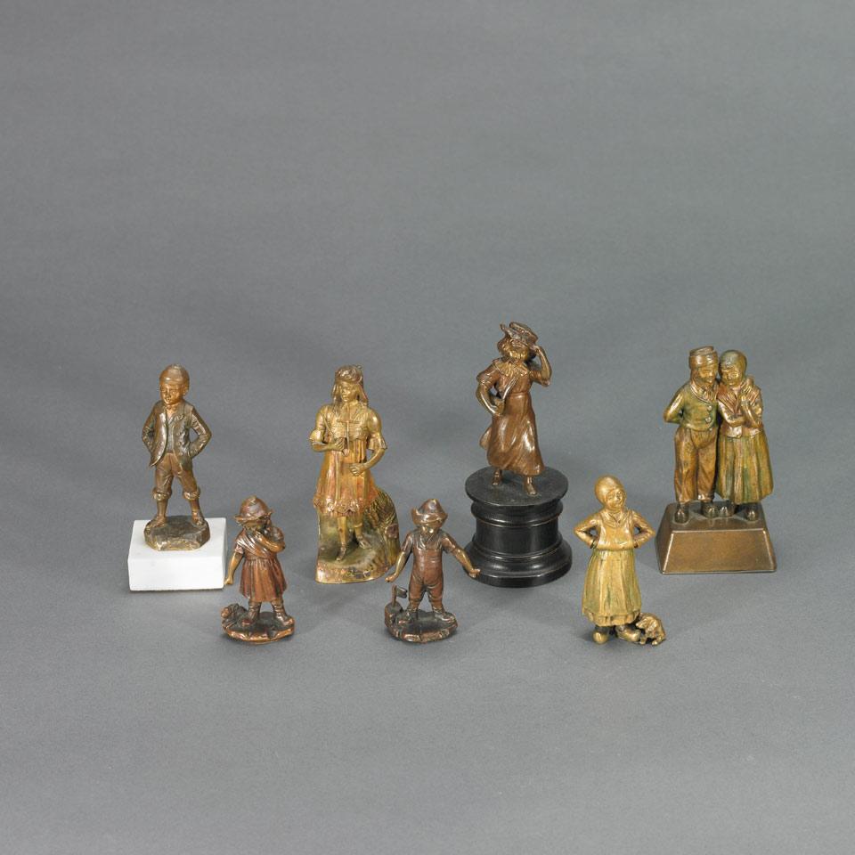 Group of Seven Small Austrian Figures of Children, 19th century