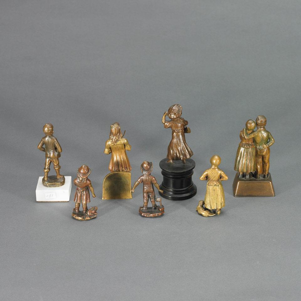 Group of Seven Small Austrian Figures of Children, 19th century