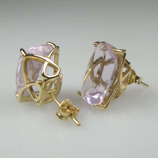 Pair Of English 9k Yellow Gold Stud Earrings