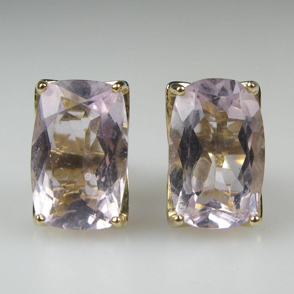 Pair Of English 9k Yellow Gold Stud Earrings