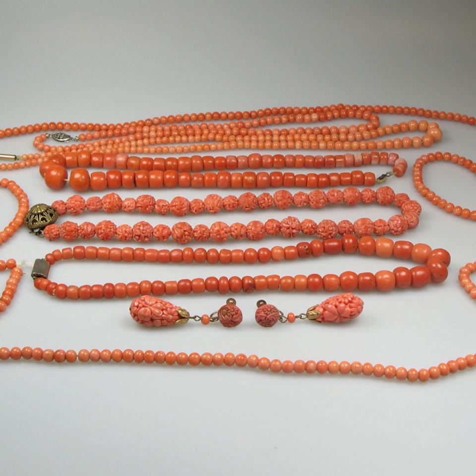 6 Strands Of Coral Beads