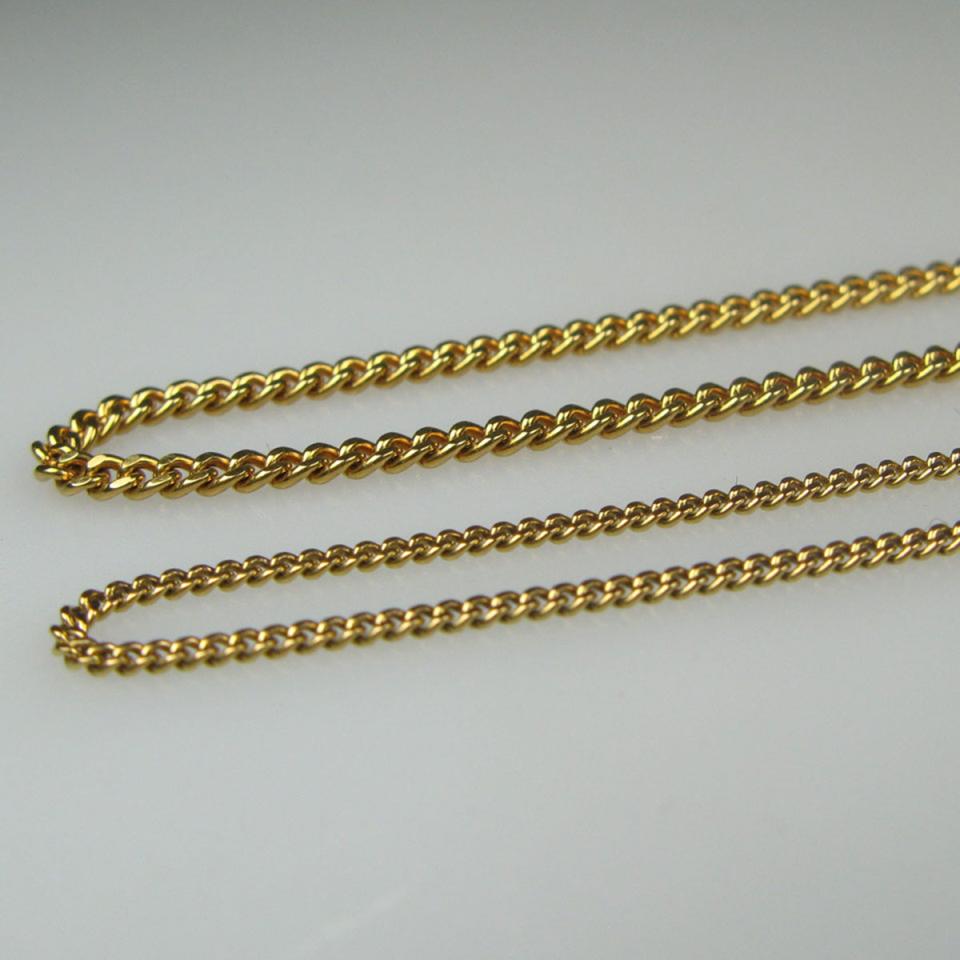 2 x 18k Yellow Gold Curb Link Chains
