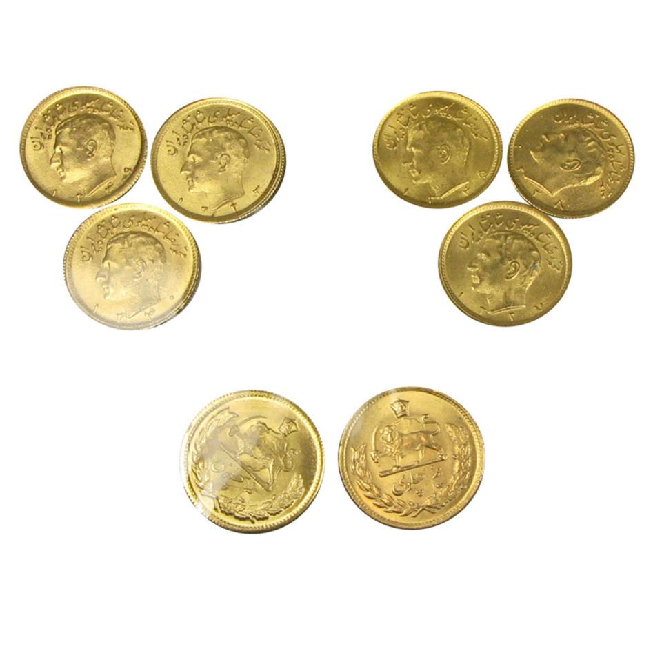 8 Iranian Gold Coins