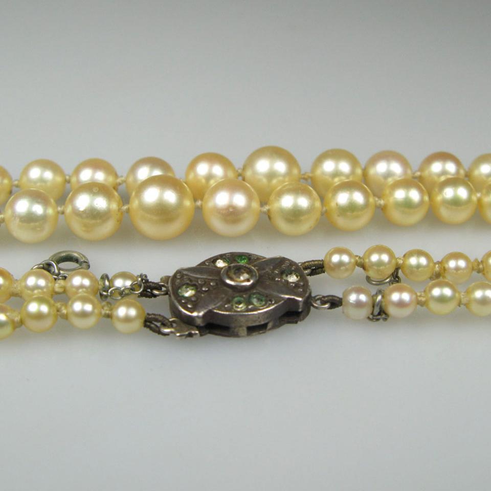 Double Strand Graduated Cultured Pearl Necklace