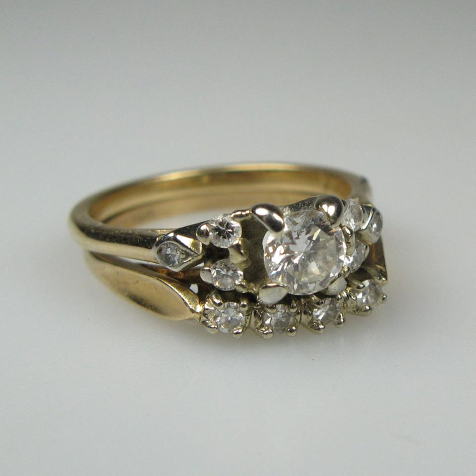 14k Yellow Gold Wedding/Engagement Ring Suite