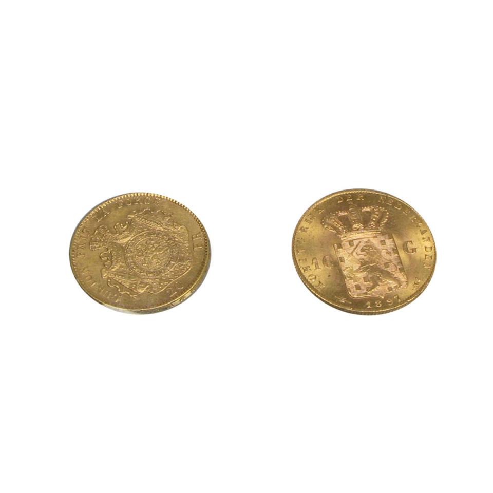 Netherlands 10 Gulden Gold Coin